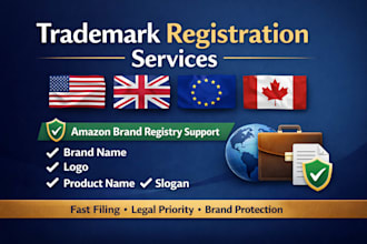 do USA, UK, eu and canada trademark registration  amazon brand registration