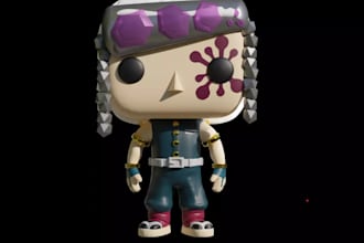 do 3d anime toy, demon slayer, 3d funko pop, 3d game toys, 3d printing, mascots