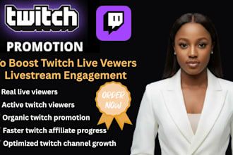 do twitch promotion to get real live viewers and grow your twitch channel