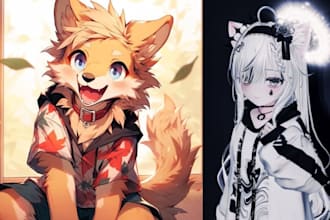 custom vrchat furry avatar,vrchat avatar, nsfw, anime vrc avatar,vtuber 3d model