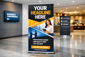 do a professional roll up banner, billboard design, vinyl banner and signage