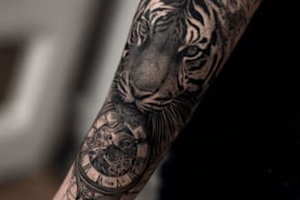 custom an abstract black tattoo design