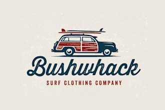 design classic surf clothing brand logo