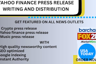 do yahoo press release distribution, writing and promotion