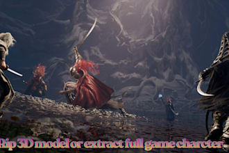 rip 3d model or extract full game character items and assets from games