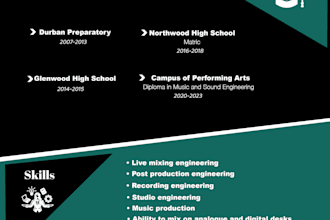 design a professional resume or curriculum vitae or CV