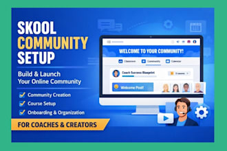 setup skool online community skool community setup coaches community manager