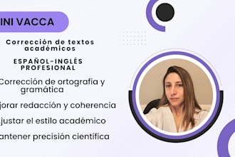 proofread and improve your academic or professional text in english or spanish