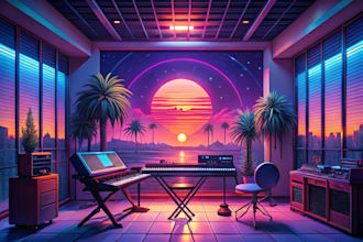 design aesthetic lofi background for music videos