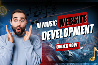 develop ai music generator website, software music website, ai text to music