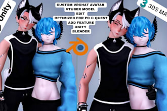 custom 3dvrchat avatar vrc avatar 3d vtuber model 3d rig vrchat for quest and PC