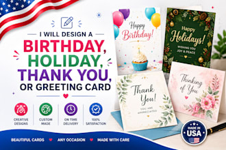 design a birthday, holiday, thank you, or greeting card