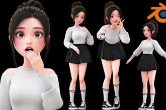 create 3d fortnite character humanoid rig 3d stylized character