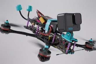 do custom 3d drone cad design, fpv drone uav build, setup and 3d printing