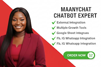 create manychat and uchat chatbot for your social media business