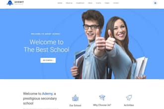 design preschool website online education portal private tutor website