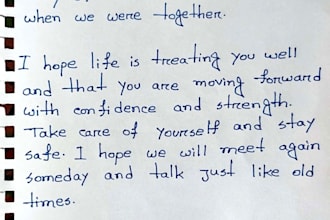 write any text in clear,elegant,and beautiful handwriting