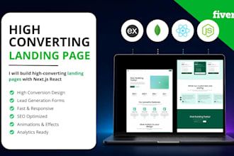 design high converting landing page with reactjs and lead generation