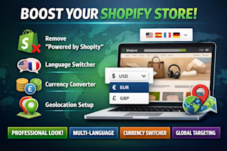 remove powered by shopify language switcher currency converter geolocation