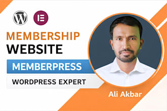 build wordpress membership website with memberpress using elementor