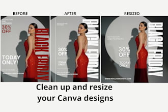 clean up and resize your canva designs