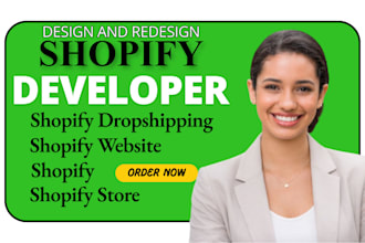 build shopify store or dropshipping ecommerce store,landing page shopify website
