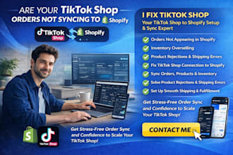 setup or fix tiktok shop, shopify order sync, and fulfillment errors fast