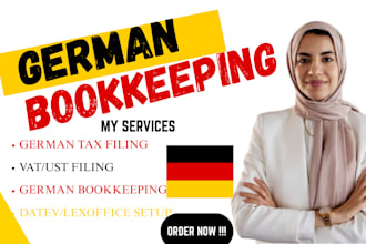do german bookkeeping, vat filling with datev or lexoffice, vat or  ust filing