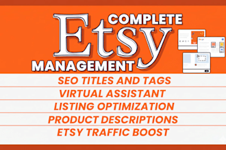 do etsy store management, product listing and SEO