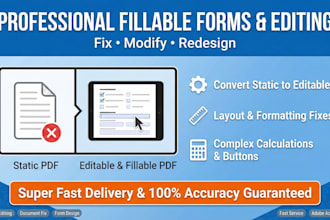 design professional fillable PDF forms and make documents editable