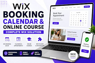 do wix booking, booking calendar, online course