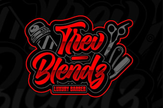 design a logo for a metal themed barber shop