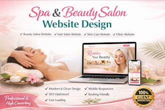 design a spa, beauty salon, and hair salon wordpress website