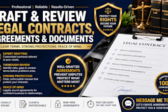 draft and review legal contracts, agreement and documents