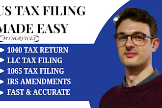 prepare US tax return 1040, llc tax and 1065 with tax amendment