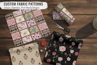 design unique textile prints and  seamless patterns