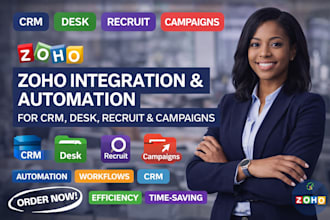 setup zoho integration and automation for crm, desk, recruit and campaigns