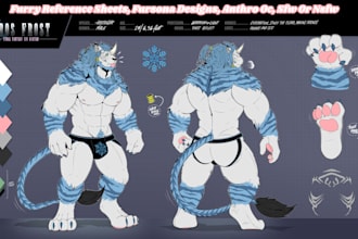 illustrate furry reference sheets, fursona designs, anthro oc, sfw or nsfw