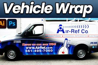 design custom vehicle wrap, car wrap, van wrap, bus wrap any truck wrap design