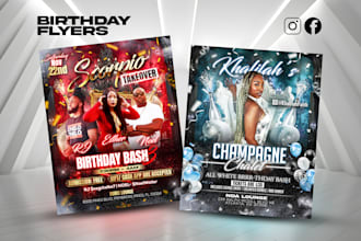design modern birthday flyers and party event invitation flyers