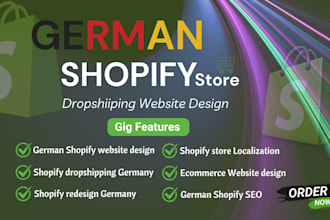 german shopify dropshipping store build german shopify store SEO optimized store