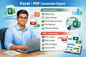 be your microsoft excel expert, convert PDF to excel, formatting