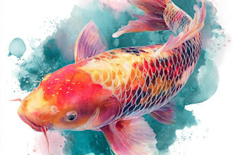 hand drawn artistic watercolor art
