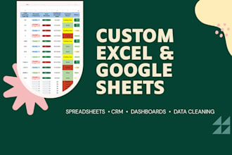 create custom excel and google sheets spreadsheets and CRM