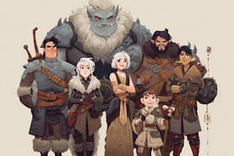 design custom dnd party portraits and group art