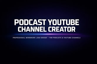 create wordmark logo for podcast youtube channel content creator