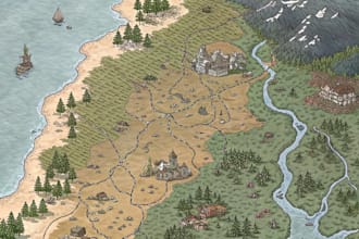 do fantasy map illustration for map