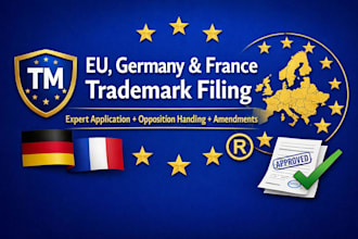 file trademark application in eu, germany france and do opposition and amendment