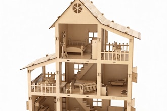 draw cnc laser cutting design, 3d wooden puzzle, kit model, laser engraving, dxf