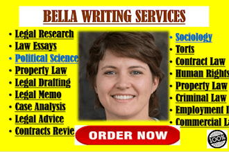 do legal research, law,essay, sociology and political science, memo
